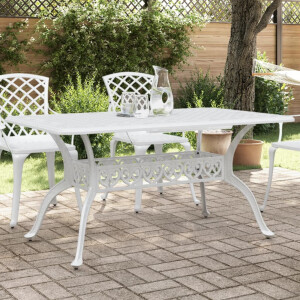 vidaXL Tuintafel 150x90x72 cm gietaluminium wit