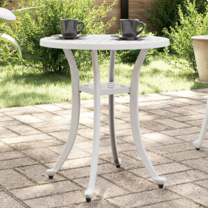 vidaXL Tuintafel Ø 48x53 cm gietaluminium wit