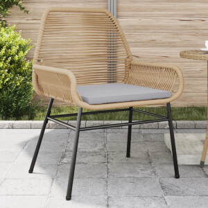 vidaXL Tuinstoelen 2 st met kussens poly rattan bruin