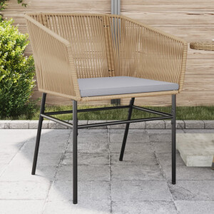 vidaXL Tuinstoelen 2 st met kussens poly rattan bruin