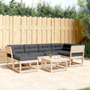 vidaXL 6-delige Loungeset met kussens massief grenenhout