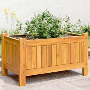 vidaXL Plantenbak met voering 54x31x30 cm massief acaciahout