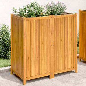 vidaXL Plantenbak met voering 100x50x100 cm massief acaciahout