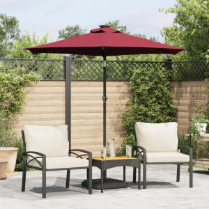 vidaXL Parasol met stalen paal 225x225x212 cm bordeauxrood