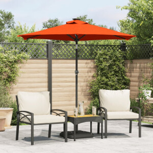 vidaXL Parasol met stalen paal 225x225x212 cm terracottakleurig