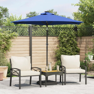vidaXL Parasol met stalen paal 225x225x212 cm azuurblauw