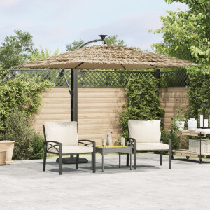 vidaXL Parasol met stalen paal 246x246x230 cm bruin