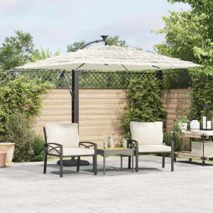vidaXL Parasol met stalen paal 246x246x230 cm wit