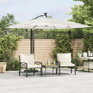 vidaXL Parasol met stalen paal 269x269x235 cm wit