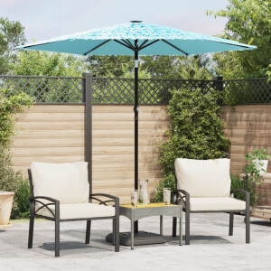 vidaXL Parasol met stalen paal 223x223x213 cm blauw