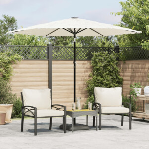 vidaXL Parasol met stalen paal 268x268x226 cm wit