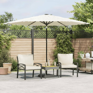 vidaXL Parasol met stalen paal 288x288x225 cm wit