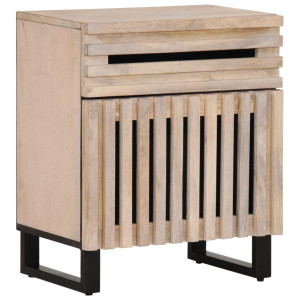 vidaXL Nachtkastje 50x34x60 cm massief mangohout wit