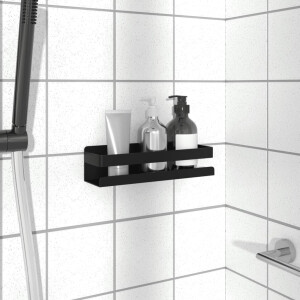 vidaXL Doucherekje 23x6,5x6 cm geborsteld 304 roestvrij staal matzwart