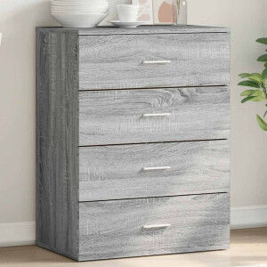 vidaXL Dressoir 60x39x80 cm bewerkt hout grijs sonoma