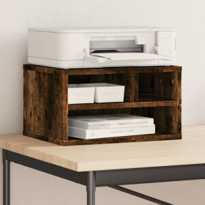 vidaXL Printerkastje 40x32x22,5 cm bewerkt hout gerookt eikenkleurig