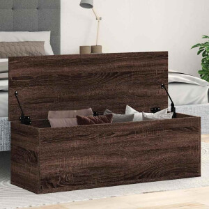 vidaXL Opbergbox 102x35x35 cm bewerkt hout bruin eikenkleur