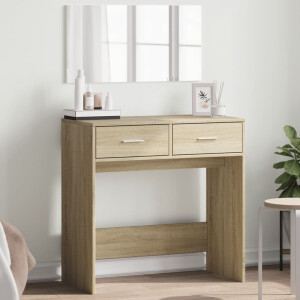 vidaXL Kaptafel met spiegel 80x39x80 cm sonoma eikenkleurig