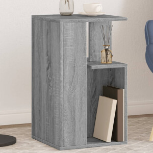 vidaXL Bijzettafel 35x35x60 cm bewerkt hout grijs sonoma eikenkleurig