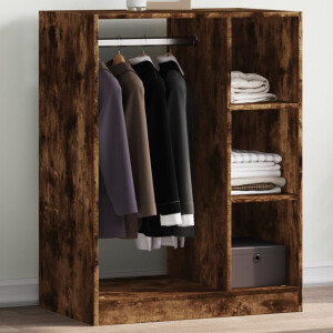 vidaXL Kledingkast 77x48x102 cm bewerkt hout gerookt eikenkleurig