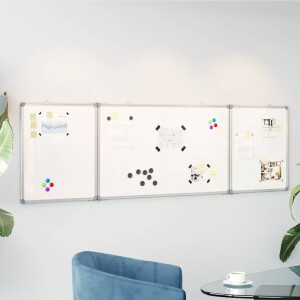 vidaXL Whiteboard magnetisch inklapbaar 160x50x1,7 cm aluminium