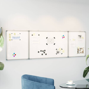 vidaXL Whiteboard magnetisch inklapbaar 200x60x1,7 cm aluminium