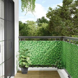 vidaXL Balkonscherm plantpatroon 700x75 cm PVC groen