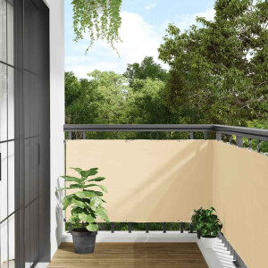 vidaXL Balkonscherm 1000x90 cm PVC crèmekleurig