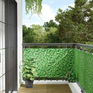 vidaXL Balkonscherm plantpatroon 700x90 cm PVC groen
