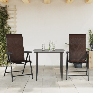 vidaXL Tuinstoelen 2 st inklapbaar poly rattan bruin