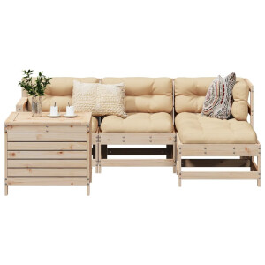 vidaXL 5-delige Loungeset massief grenenhout