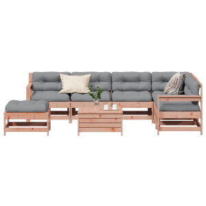 vidaXL 8-delige Loungeset met kussens massief douglashout