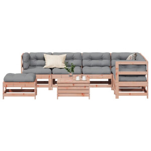 vidaXL 8-delige Loungeset met kussens massief douglashout