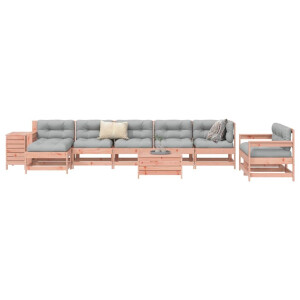 vidaXL 10-delige Loungeset massief douglas vurenhout
