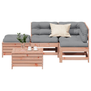 vidaXL 5-delige Loungeset met kussens massief douglashout