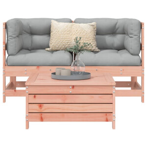 vidaXL 3-delige Loungeset massief douglas vurenhout