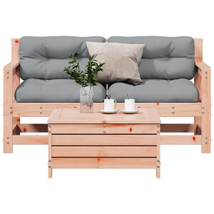 vidaXL 3-delige Loungeset met kussens massief douglashout