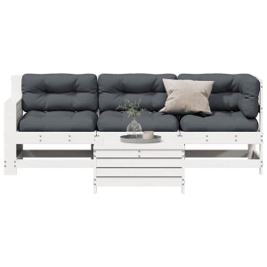 vidaXL 4-delige Loungeset met kussens massief grenenhout