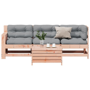 vidaXL 4-delige Loungeset met kussens massief douglashout