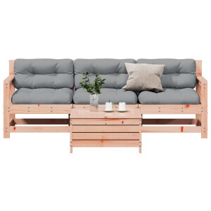 vidaXL 4-delige Loungeset met kussens massief douglashout