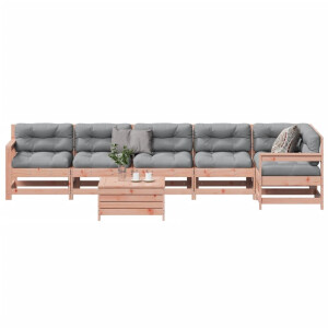 vidaXL 7-delige Loungeset met kussens massief douglashout