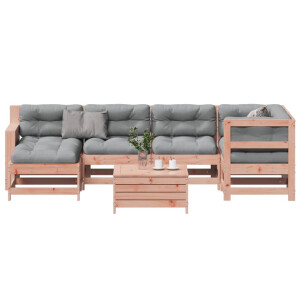 vidaXL 7-delige Loungeset met kussens massief douglashout