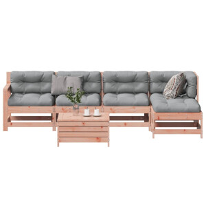 vidaXL 6-delige Loungeset met kussens massief douglashout