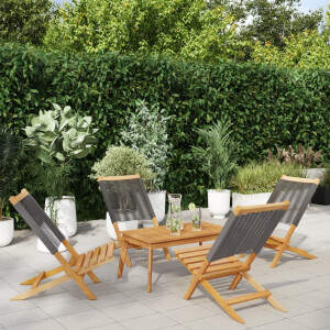 vidaXL Tuinstoelen 4 st inklapbaar massief acaciahout grijs
