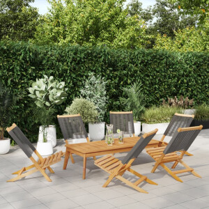 vidaXL Tuinstoelen 6 st inklapbaar massief acaciahout grijs