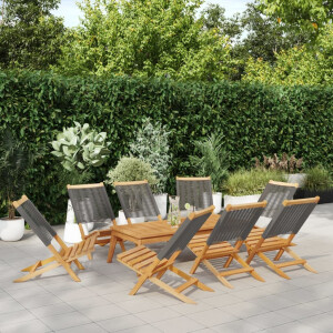 vidaXL Tuinstoelen 8 st inklapbaar massief acaciahout grijs