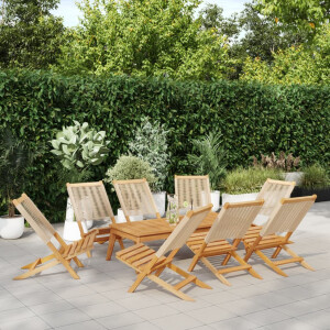 vidaXL Tuinstoelen 8 st inklapbaar massief acaciahout beige