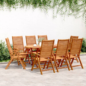 vidaXL Tuinstoelen 8 st verstelbaar 56x72x107 cm massief acaciahout