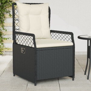 vidaXL Tuinstoelen 2 st verstelbaar poly rattan zwart