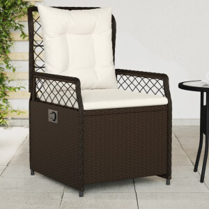 vidaXL Tuinstoelen 2 st verstelbaar poly rattan bruin